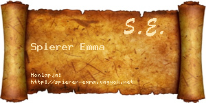 Spierer Emma névjegykártya
